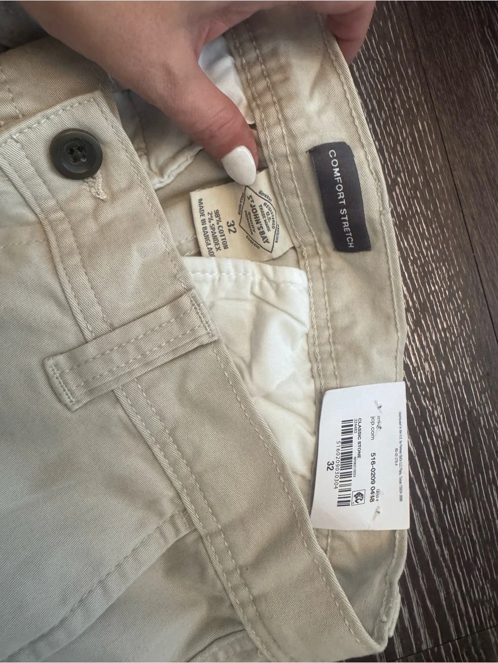 St. John's Bay Men's Flat-Front Khaki Shorts